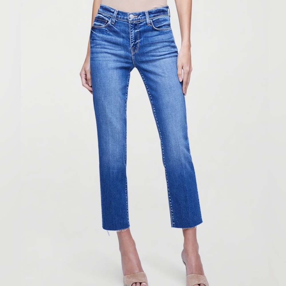 L’AGENCE Sada Crop Raw Hem Blue Jeans Size 24